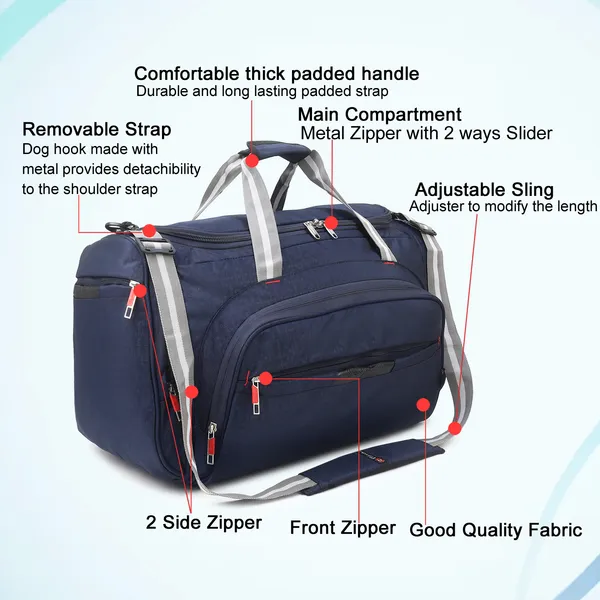 Signature_Navy_Blue_Fabric_Multi_Compartment_Travel_Duffel_Bag_For_Men_And_Women