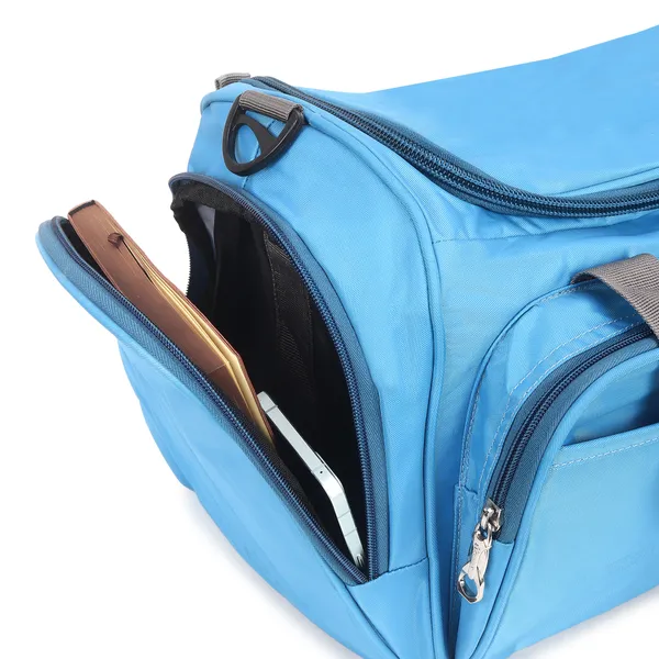Signature_Blue_Fabric_Adjustable_Strap_Gym_Duffel_Bag_For_Men_And_Women