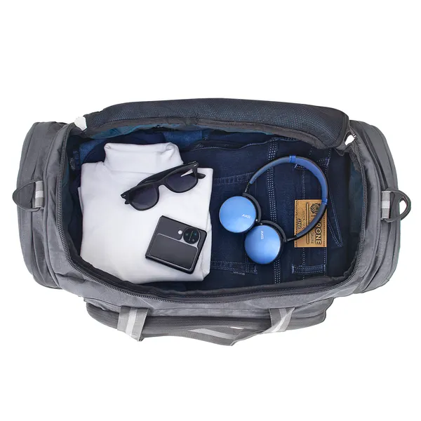Signature_Grey_Fabric_Adjustable_Strap_Travel_Duffel_Bag