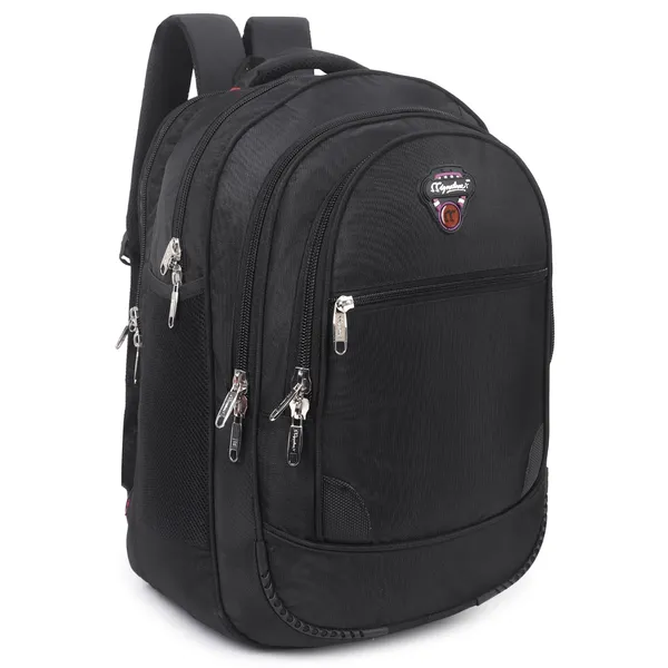 Signature_Black_Fabric_Multi_Compartment_Adjustable_Strap_21_Inch_Backpack_For_Men_And_Women