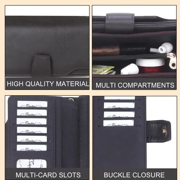 Signature_Black_Leather_Multi_Compartment_Wrist_Strap_Wallet_For_Travel_Daily_Use