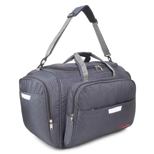 Signature_Grey_Fabric_Multi_Compartment_24_Inch_Travel_Duffel_Bag_For_Men_And_Women