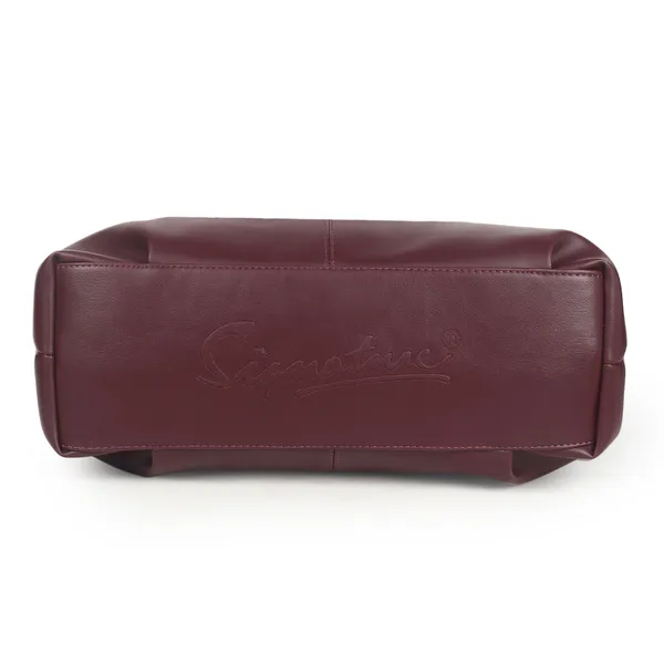 Signature_Faux_Leather_Multi_Compartment_Metallic_Zip_Handbag