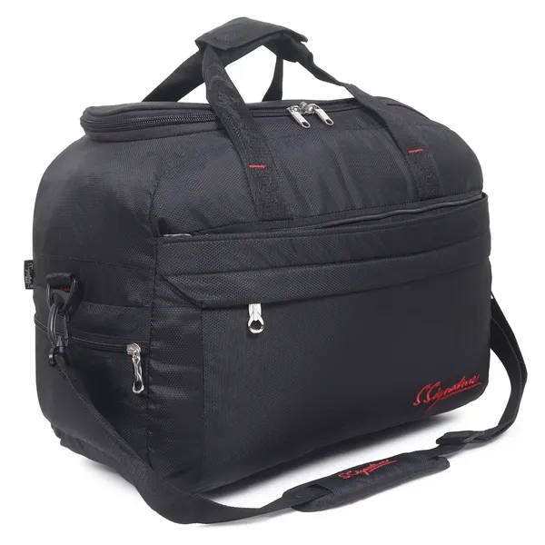 Signature_Black_Fabric_Multi_Compartment_18_Inch_Duffel_Bag_For_Women