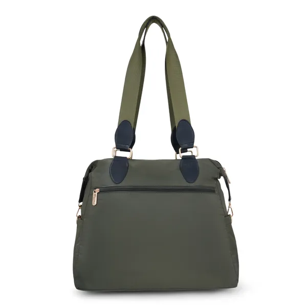Signature_Olive_Green_Fabric_Multi_Pocket_Adjustable_Strap_Tote_Bag