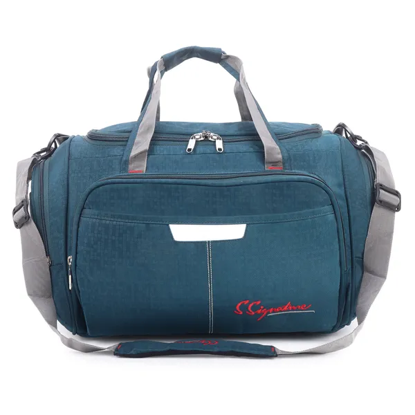 Signature_Teal_Blue_Fabric_Multi_Compartment_Travel_Duffel_Bag_For_Travel_Gym_Sports_Activities