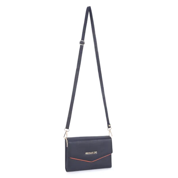 Signature_Navy_Blue_Faux_Leather_Adjustable_Strap_Sling_Bag_For_Women
