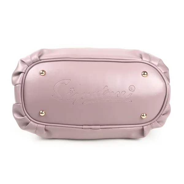 Signature_Pink_Faux_Leather_Metallic_Finish_Shoulder_Bag_For_Women