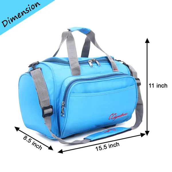 Signature_Blue_Fabric_Adjustable_Strap_Gym_Duffel_Bag_For_Men_And_Women