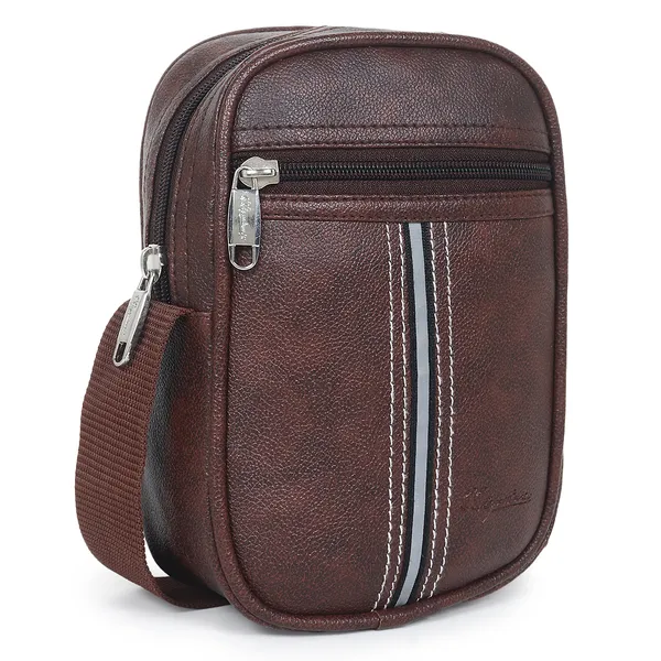 Signature_Brown_Vegan_Leather_Adjustable_Strap_Crossbody_Sling_Bag_For_Men