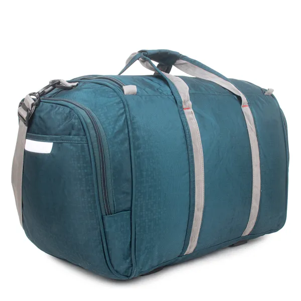 Signature_Teal_Blue_Fabric_Adjustable_Strap_Travel_Duffel_Bag_For_Unisex
