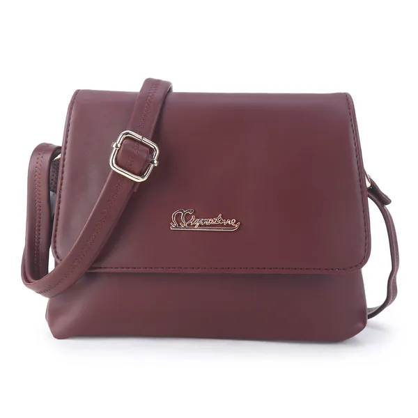 Signature_Burgundy_Vegan_Leather_Sling_Bag_For_Women