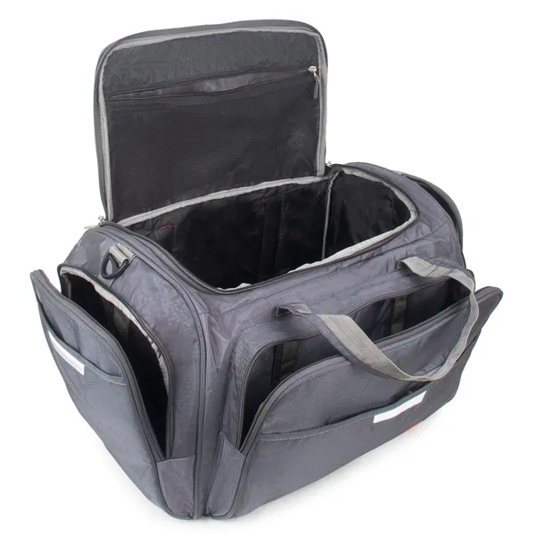 Signature_Grey_Fabric_Multi_Compartment_24_Inch_Travel_Duffel_Bag_For_Men_And_Women