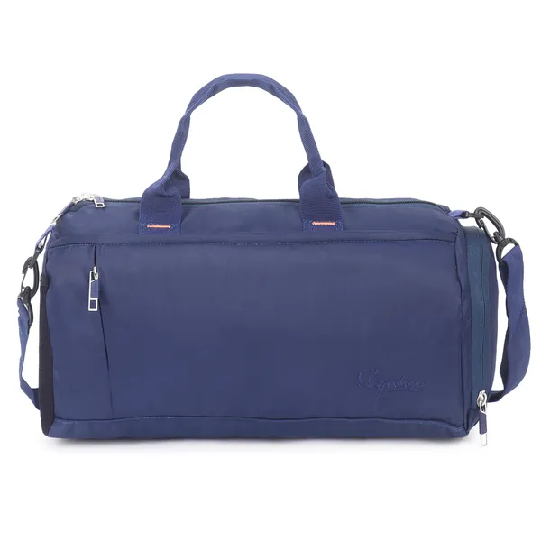 Signature_Navy_Blue_Fabric_Water_Resistant_Shoe_Compartment_GYM_Bag