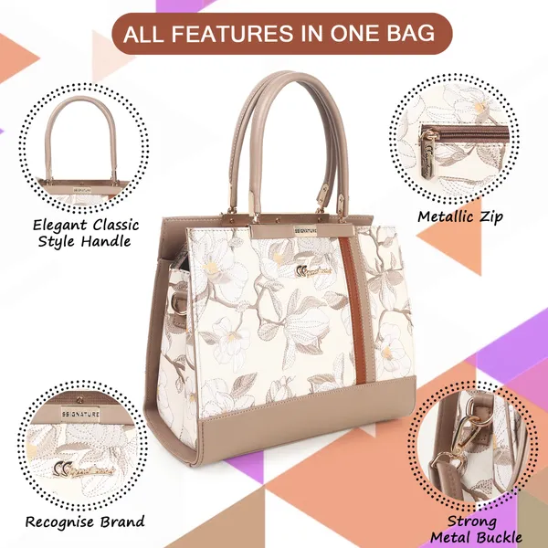 Signature_Floral_Printed_Faux_Leather_Metal_Buckle_Handbag_For_Women