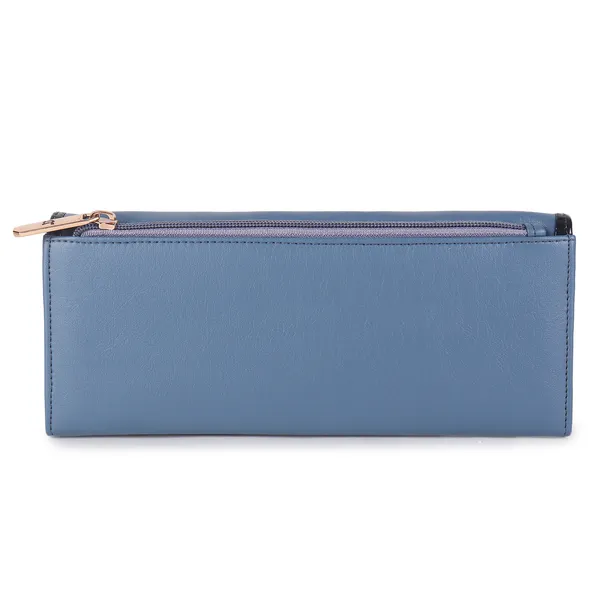 Signature_Blue_Faux_Leather_Long_Wallet