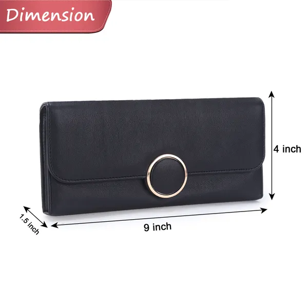 Signature_Black_Faux_Leather_Gold_Ring_Wallet_For_Women