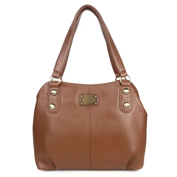 Signature_Brown_Faux_Leather_Handbag_For_Women