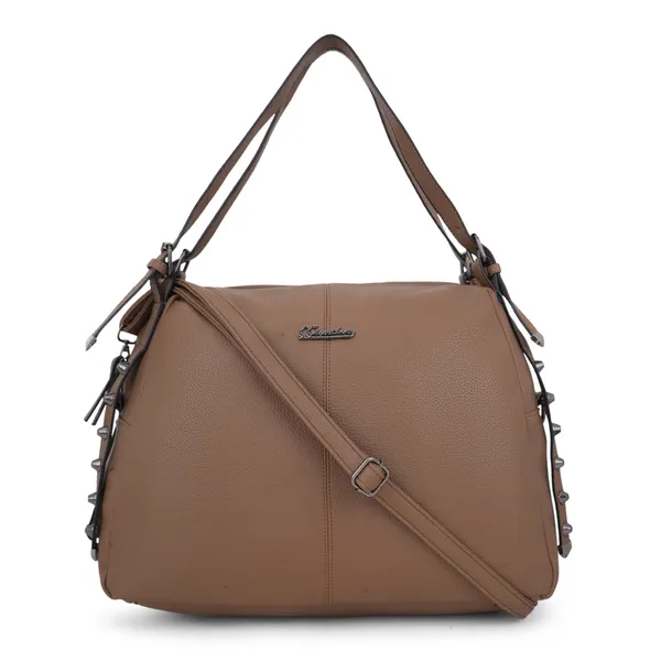 Signature_Brown_Faux_Leather_Studded_Shoulder_Bag_For_Women