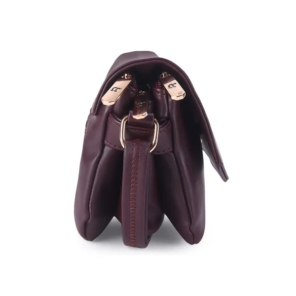 Signature_Purple_Faux_Leather_Metallic_Emblem_Sling_Bag_For_Women