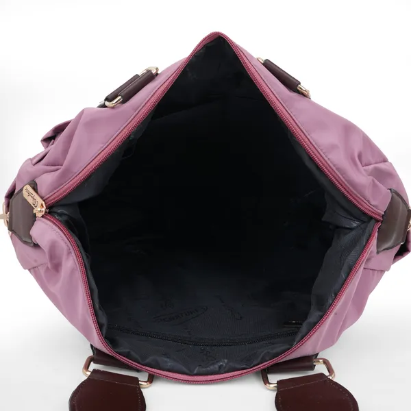 Signature_Purple_Nylon_Waterproof_Multi_Pocket_Shoulder_Tote_Bag