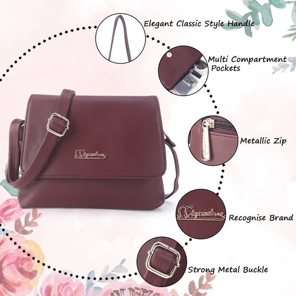 Signature_Burgundy_Vegan_Leather_Sling_Bag_For_Women