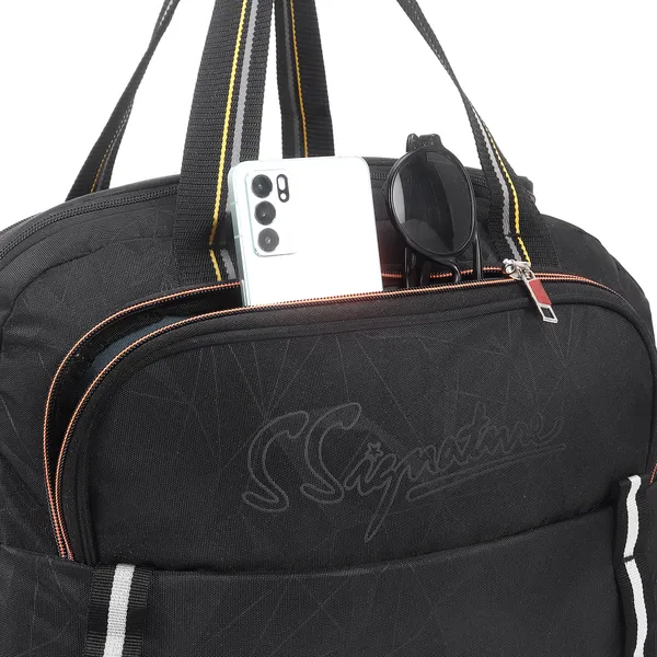 Signature_Black_Fabric_Adjustable_Strap_17_Inch_Duffel_Bag