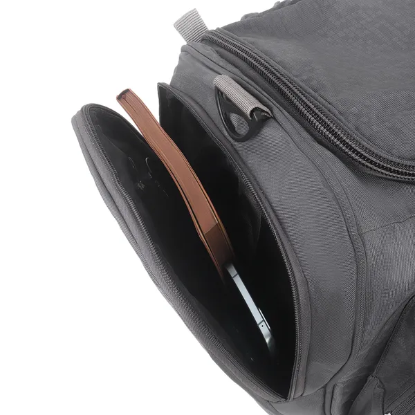 Signature_Grey_Fabric_Adjustable_Strap_Travel_Duffel_Bag