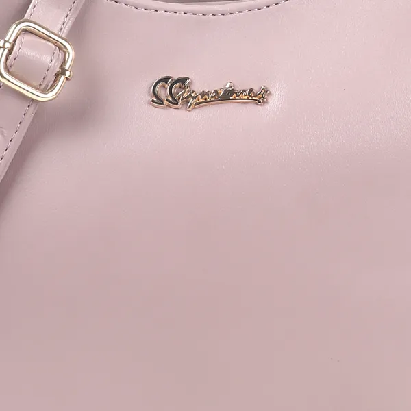 Signature_Pink_Faux_Leather_Metallic_Finish_Shoulder_Bag_For_Women