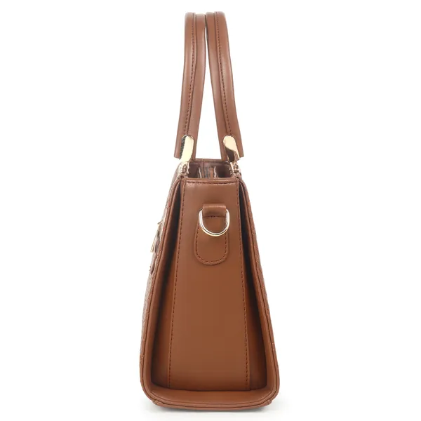 Signature_Brown_Quilted_Faux_Leather_Metal_Hardware_Handbag