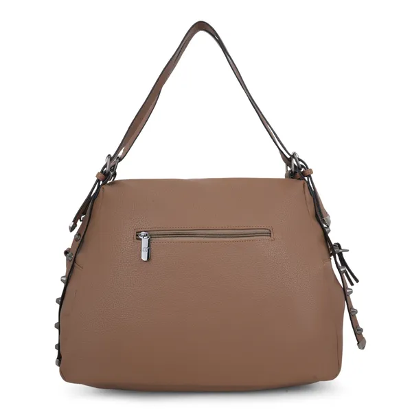 Signature_Brown_Faux_Leather_Studded_Shoulder_Bag_For_Women