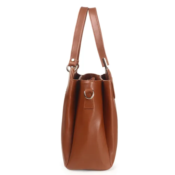 Signature_Brown_Vegan_Leather_Detachable_Strap_Tote_Handbag_For_Women