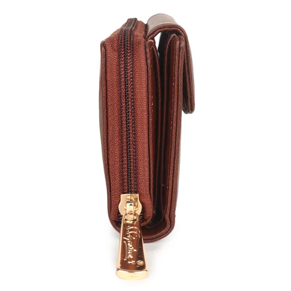 Signature_Brown_Leather_Bi_Fold_Zipper_Wallet_For_Men_And_Women