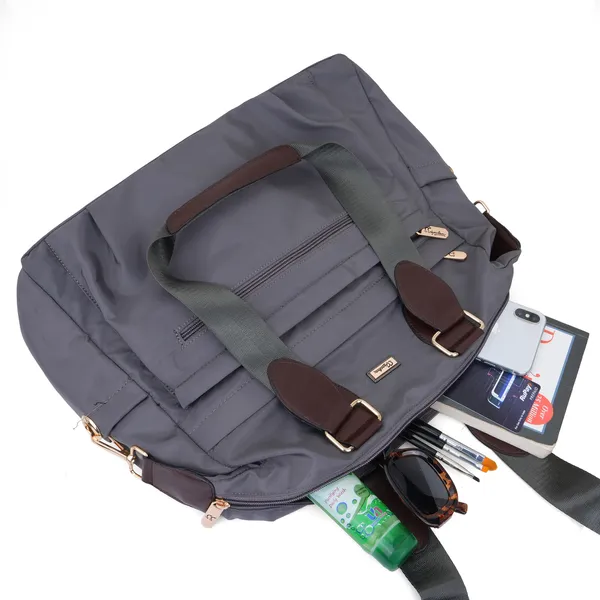 Signature_Grey_Faux_Leather_Dual_Handle_Multi_Compartment_Shoulder_Bag_For_Women