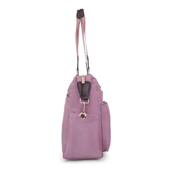Signature_Pink_Purple_Faux_Leather_Multi_Pocket_Shoulder_Bag_For_Women