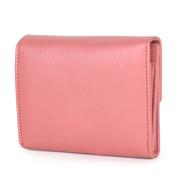Signature_Pink_Faux_Leather_Multi_Card_Tri_Fold_Wallet