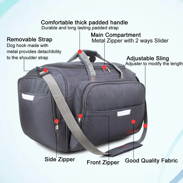 Signature_Grey_Fabric_Multi_Compartment_24_Inch_Travel_Duffel_Bag_For_Men_And_Women