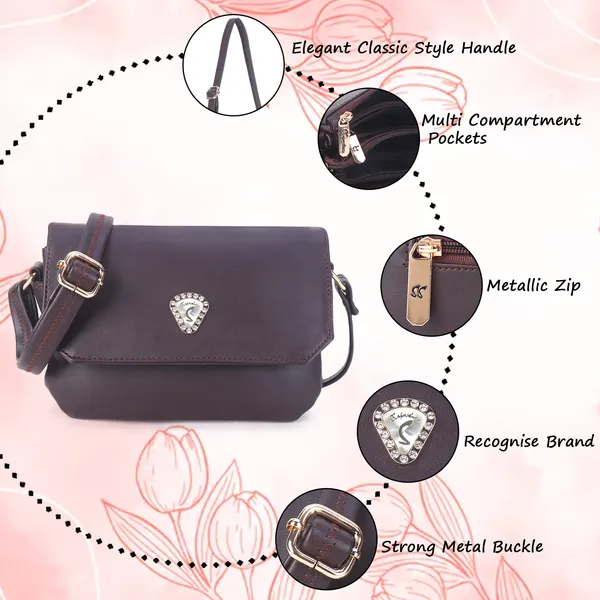 Signature_Brown_Leather_Decorative_Clasp_Sling_Bag_For_Women