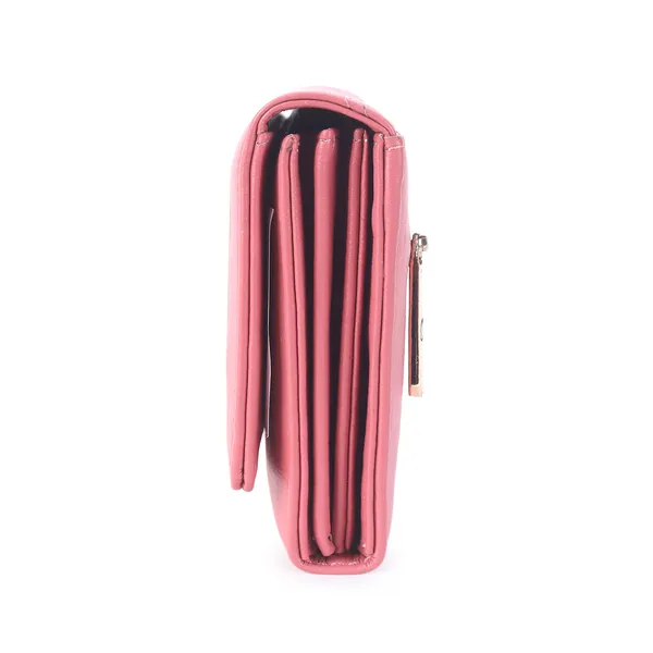 Signature_Pink_Faux_Leather_Perforated_Wallet_For_Women