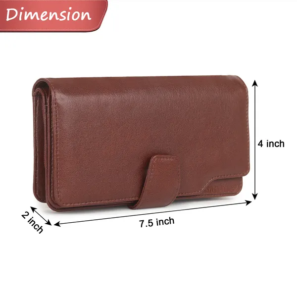 Signature_Brown_Leather_Multi_Compartment_Wallet_For_Women