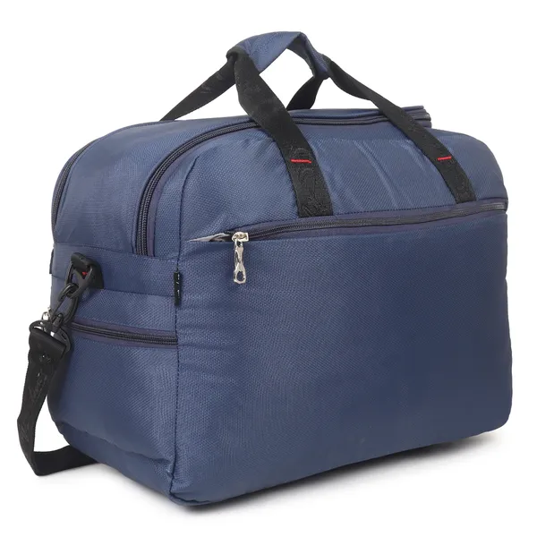 Signature_Navy_Blue_Fabric_Adjustable_Strap_Travel_Duffel_Bag_For_Men_And_Women