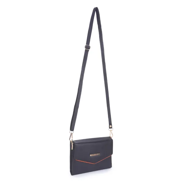 Signature_Grey_Faux_Leather_Metallic_Zip_Detachable_Strap_Sling_Bag