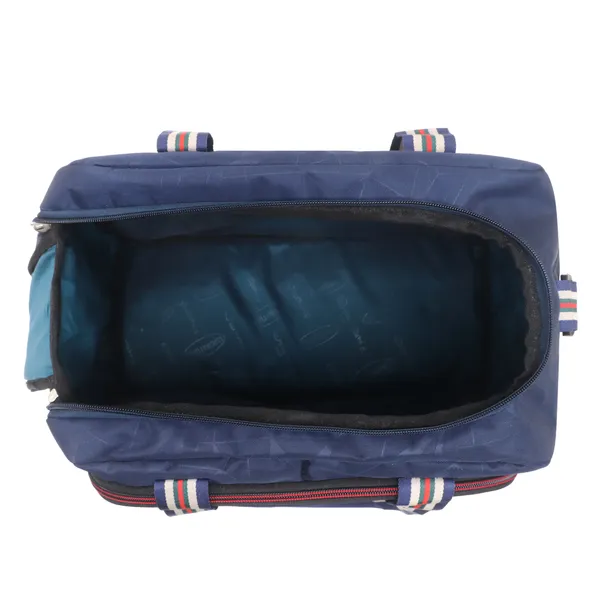 Signature_Navy_Blue_Faux_Leather_Multi_Compartment_Travel_Duffel_Bag