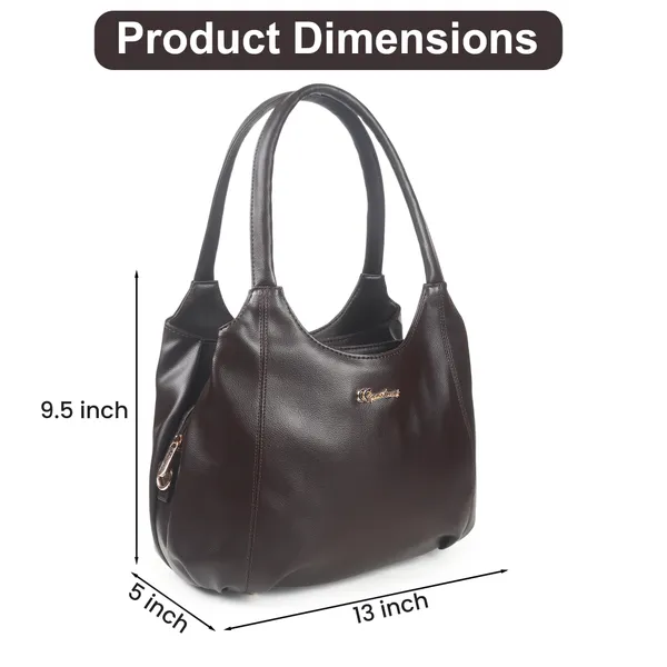 Signature_Brown_Leather_Classic_Style_Handbag_For_Women