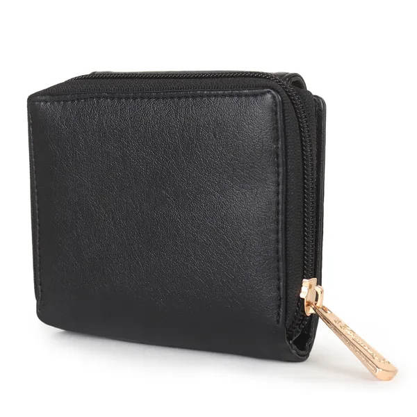 Signature_Black_Leather_Zipper_Tassel_Wallet_For_Women