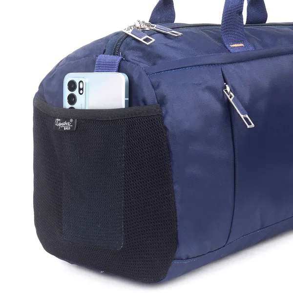 Signature_Navy_Blue_Fabric_Water_Resistant_Shoe_Compartment_GYM_Bag