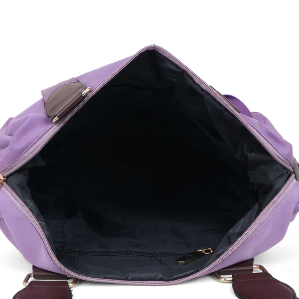 Signature_Purple_Fabric_Multi_Pocket_Adjustable_Strap_Tote_Bag_For_Women