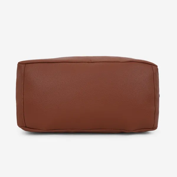 Signature_Brown_Leather_Adjustable_Strap_Handbag_For_Women