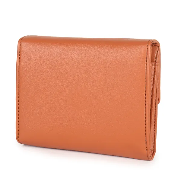 Signature_Tan_Brown_Leather_Multi_Compartment_Wallet_For_Women