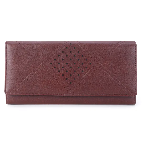 Signature_Brown_Leather_Geometric_Wallet_For_Women